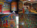 Rolwaling 02 11 Simigaon Gompa Prayer Wheel, Altar, and Paintings I visited the gompa in Simigaon and admired the large entrance prayer wheel, the main altar, and the many wall paintings.